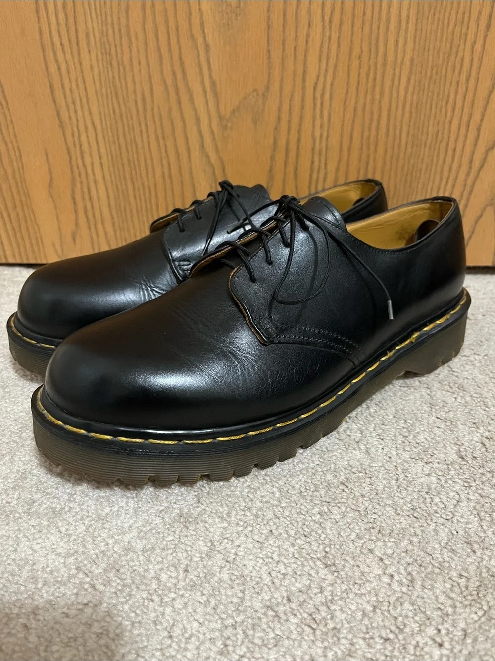 Vintage Dr. Martens 4-Eye Shoes Made in England Black Leather US 10
